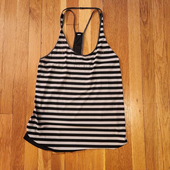 Lululemon Water Bound Singlet Apex Stripe Printed Black Dune Stripe Women’s Sz M - Picture 2 of 7